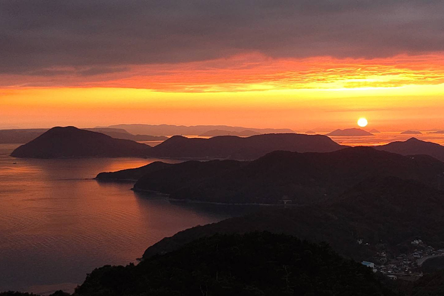 碁石山からの夕陽