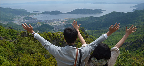 瀬戸内海を一望できる高台からの美しい眺望