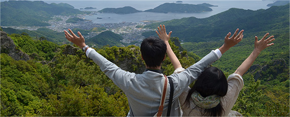 瀬戸内海を一望できる高台からの美しい眺望